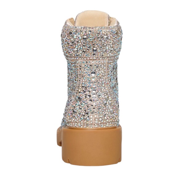 Betsey Johnson sparkly gemstone Glittering high Ankle Boot rhinestone bling 6 - Picture 8 of 14